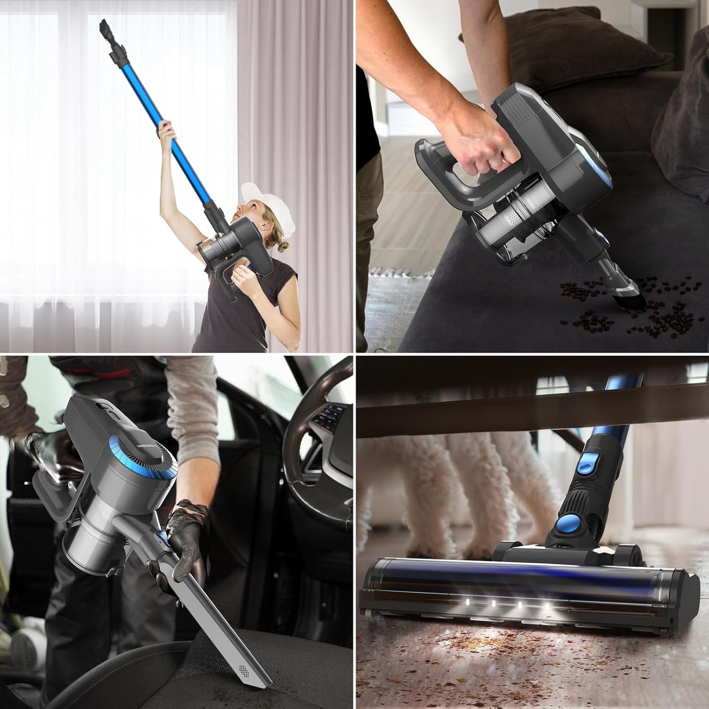 Cordless Vacuum Cleaner, 45Kpa&amp;550W